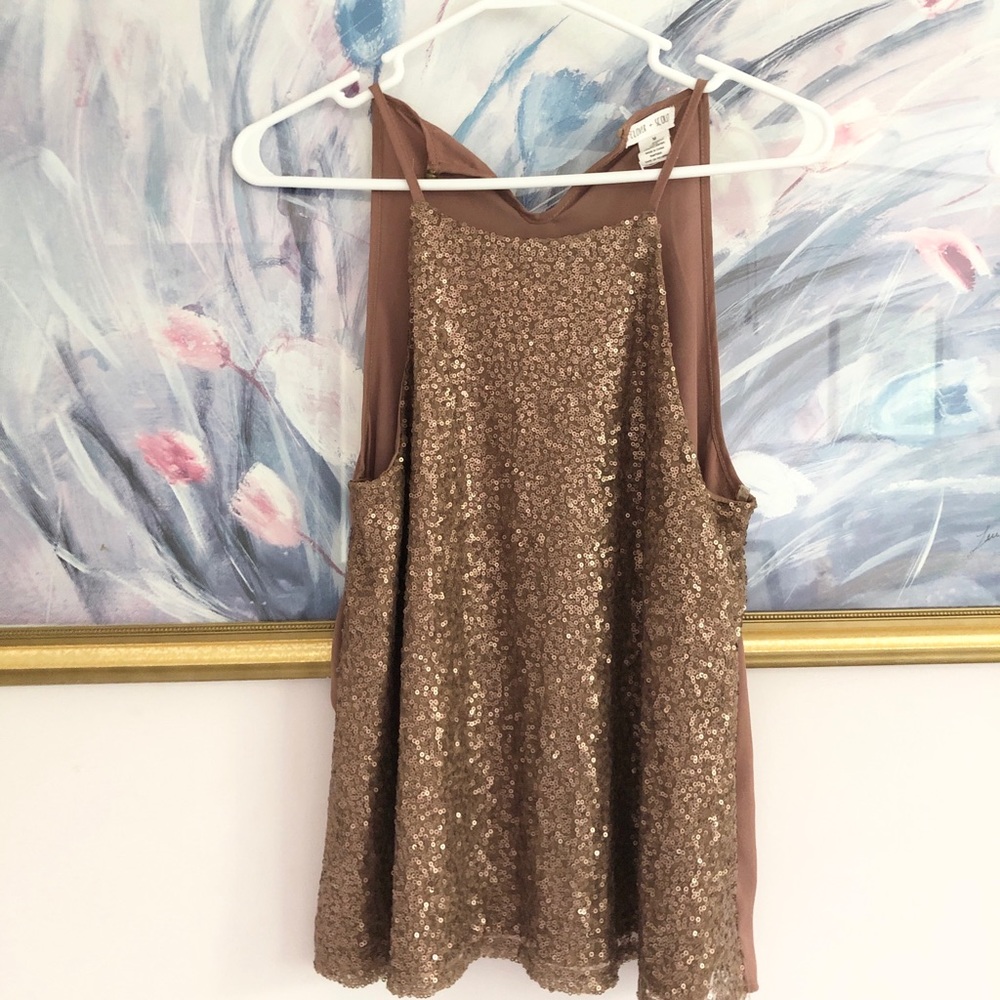 Pink sequin top